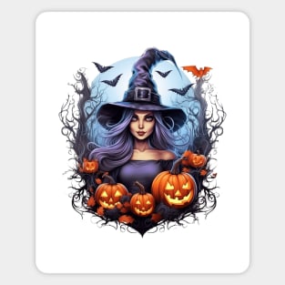 Beautiful Halloween Witch 3 Magnet